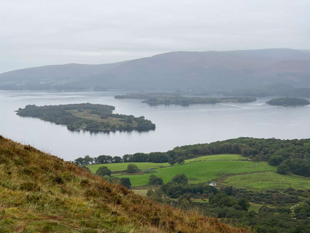 The view from Conic Hill, Balmaha, towards Loch Lomond, Soctland.